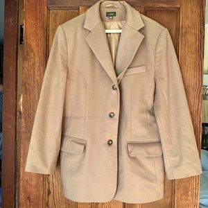 LL Bean Cashmere Wool Blend Camel Blazer / Jacket